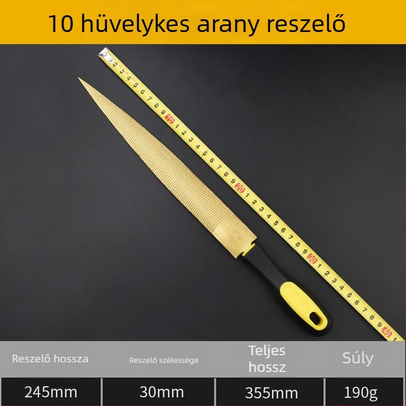 Arany színű farreszelő keményfa formázásához, finom fogú kézi reszelő, rózsafa formázó reszelő, csiszolóeszköz, kétoldalas reszelő