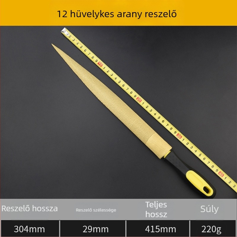 Arany színű farreszelő keményfa formázásához, finom fogú kézi reszelő, rózsafa formázó reszelő, csiszolóeszköz, kétoldalas reszelő