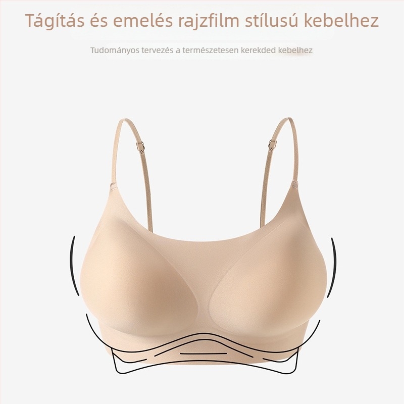 Rejtett, varrat nélküli melltartó kis mellekhez, emeli és formázza, vékony pántokkal, szép hátsó rész, integrált dizájn 8762