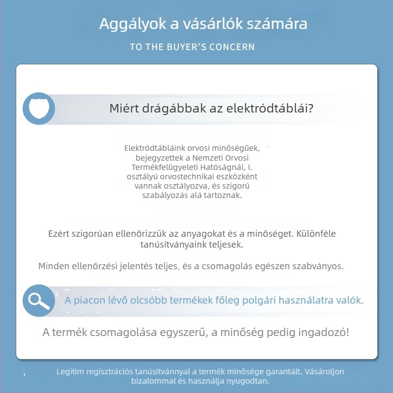 Mellkas fizioterápiás elektróda patch, öntapadó, tűs kialakítás