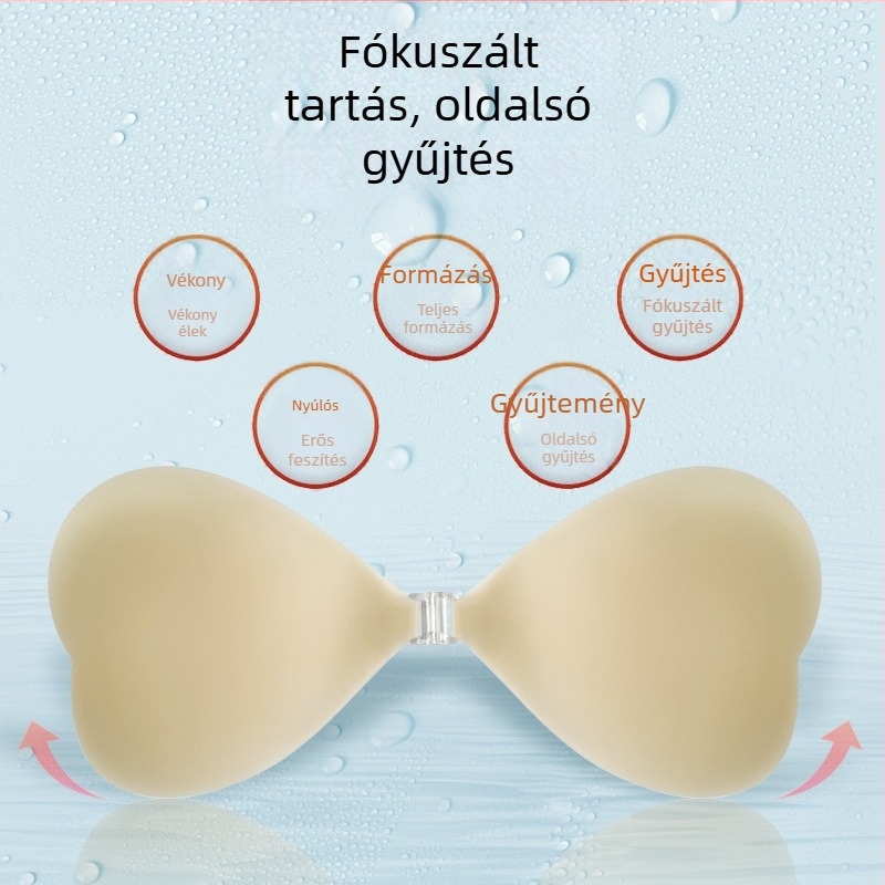 Szilikon mellepárnák, láthatatlan push-up és formázás, varrás nélküli, átlátszatlan, ideális váll nélküli ruhákhoz és menyasszonyi ruhákhoz, ultra vékony