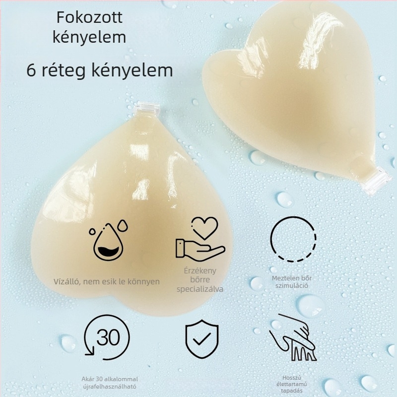 Szilikon mellepárnák, láthatatlan push-up és formázás, varrás nélküli, átlátszatlan, ideális váll nélküli ruhákhoz és menyasszonyi ruhákhoz, ultra vékony