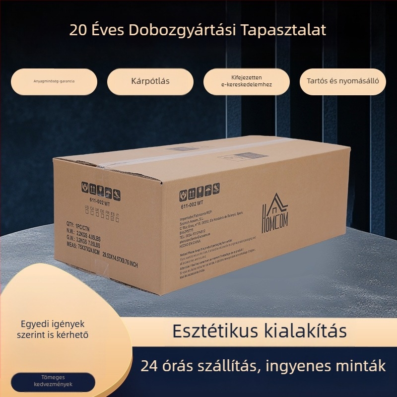 Univerzális csomagoló kartonból készült, vastagított, félmagas, 4 mm vastagságú, méretei 145×85×105 mm, kivágás matrica alapján