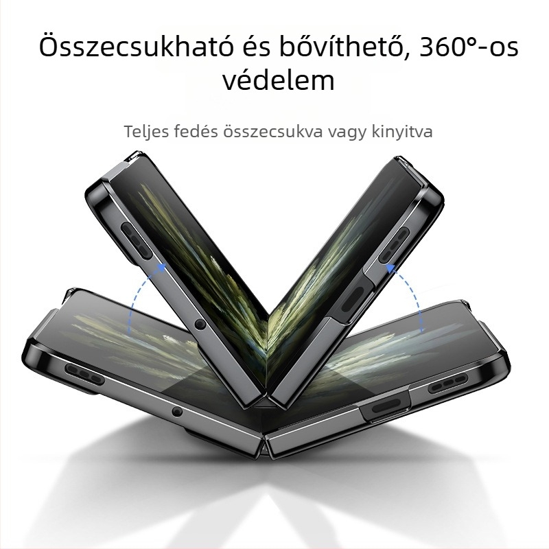 OPPO Find N5/N3 összecsukható kijelzős tok – könnyű luxus, műbőr, elektroplakált felület, ütésálló