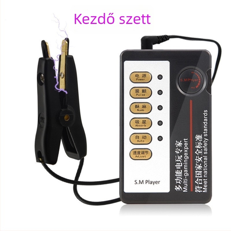 Szexjátékkészlet: elektromos melltartó csipeszek, vaginális csipeszek, bimbó tapaszok, szívó kiegészítő, analis dugó és hüvelyi masszázs pálca