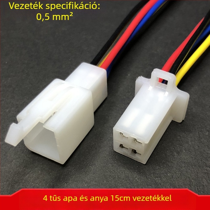 Elektromos motorkerékpár dugó, két lyukas kábelcsatlakozó, férfi és női csatlakozó, 4-vezetékes DJ7021A-2.8