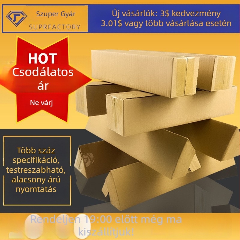 Háromszög alakú hullámkarton doboz hosszú nyelű esernyők, horgászbotok és ablaktörlők csomagolásához