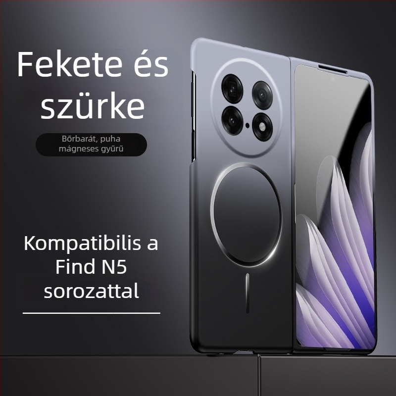 Oppo Find N5 összecsukható kijelzős védőtok gradient színű mágneses gyűrűvel, matt PC anyagból, leesés elleni védelemmel