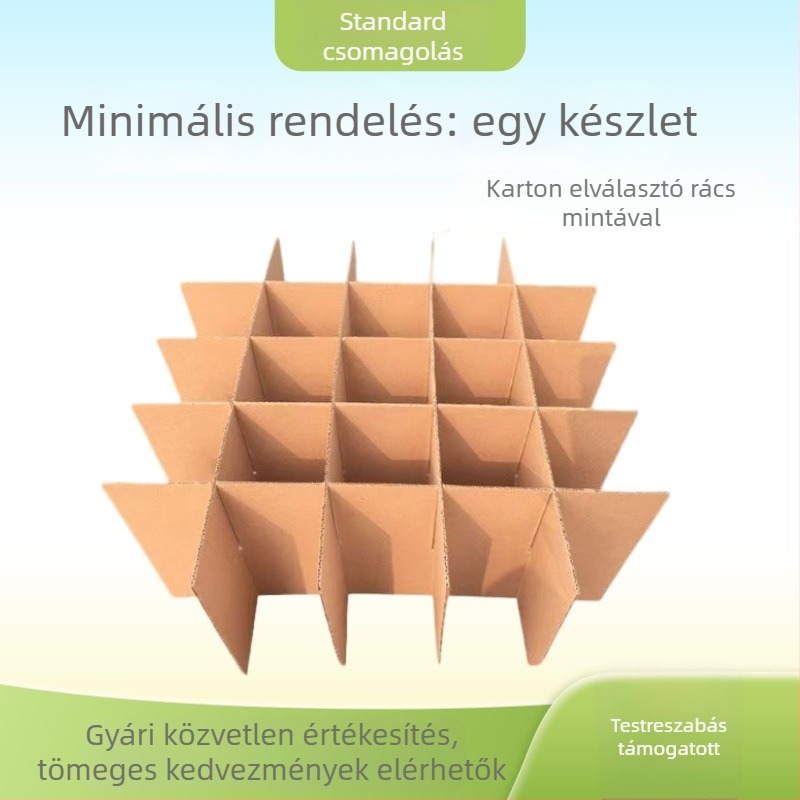 Tic-Tac-Toe hálós belső válaszfalak kartondobozokhoz, gyümölcs- és tojásrekeszekkel, testreszabható belső elválasztók.