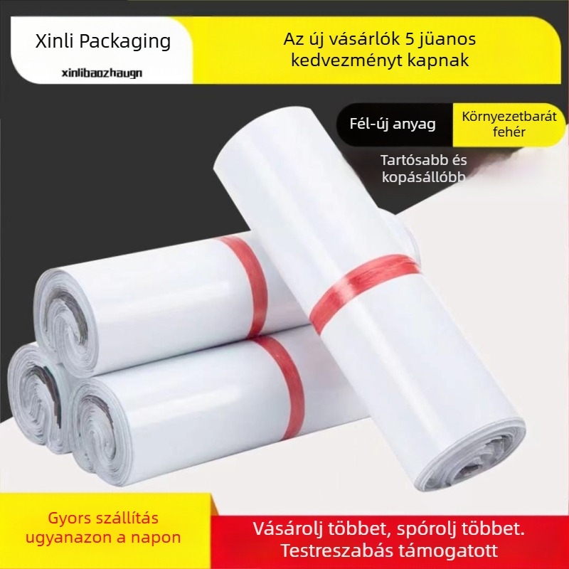 Xinli Fehér, Vastagított Express Csomagoló Tasakok, Vízálló Logisztikai Csomagoláshoz
