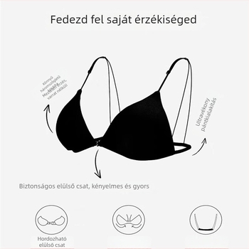 Francia stílusú mély V-nyakú melltartó, előlkapcsos, szép hátsó rész, nagy keblekhez, optikailag karcsúsítja a dekoltázst, nyári seamless vékony pántokkal és párnával