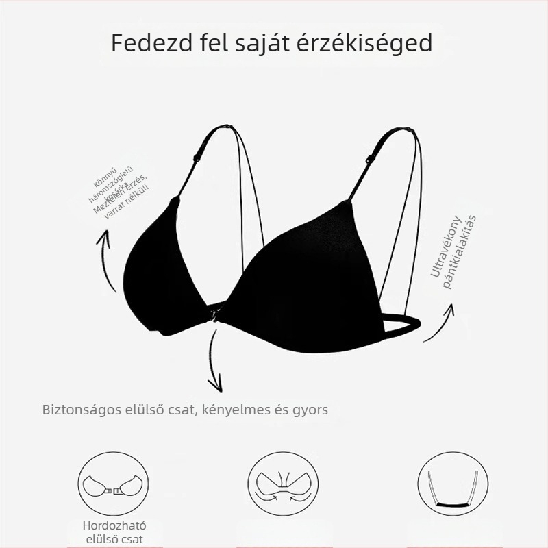 Francia stílusú mély V-nyakú melltartó, előlkapcsos, szép hátsó rész, nagy keblekhez, optikailag karcsúsítja a dekoltázst, nyári seamless vékony pántokkal és párnával