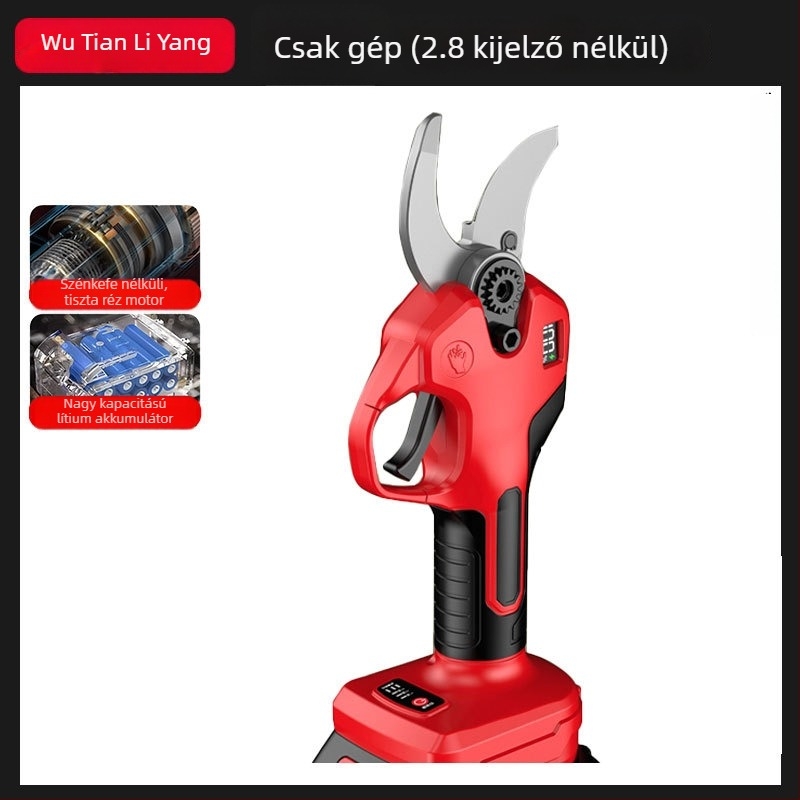 Elektromos metszőolló vastag ágakhoz, vezeték nélküli kerti olló lítium-ion akkumulátorral