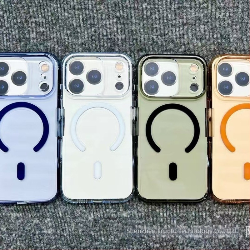 Áttetsző mágneses tok iPhone 17 Pro Max számára érintőgombokkal és megerősített élekkel