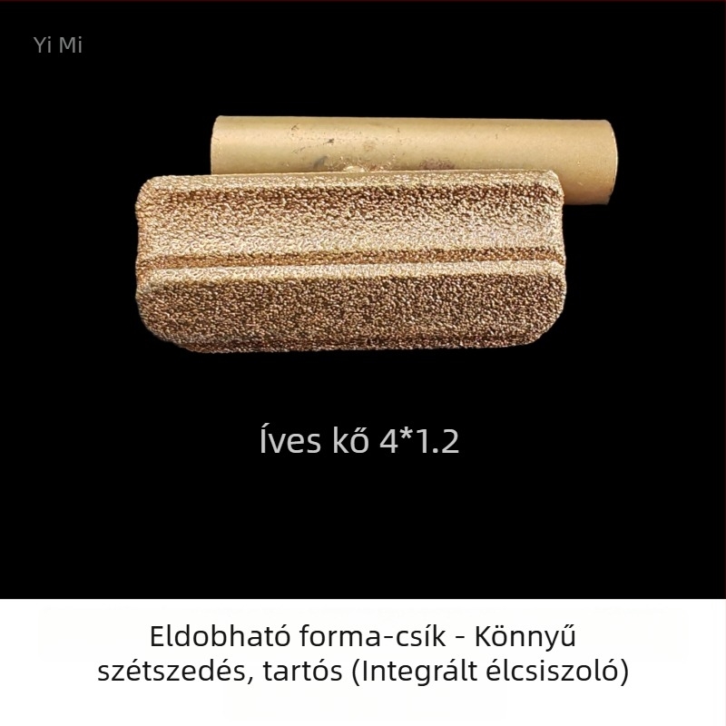 Integrált élcsiszoló külső falra, hamis kő burkolattal, íves él, mély hornyok polírozása, gyémántos élcsiszoló