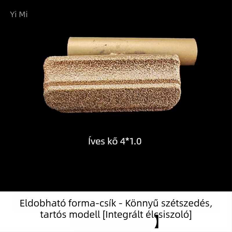 Integrált élcsiszoló külső falra, hamis kő burkolattal, íves él, mély hornyok polírozása, gyémántos élcsiszoló
