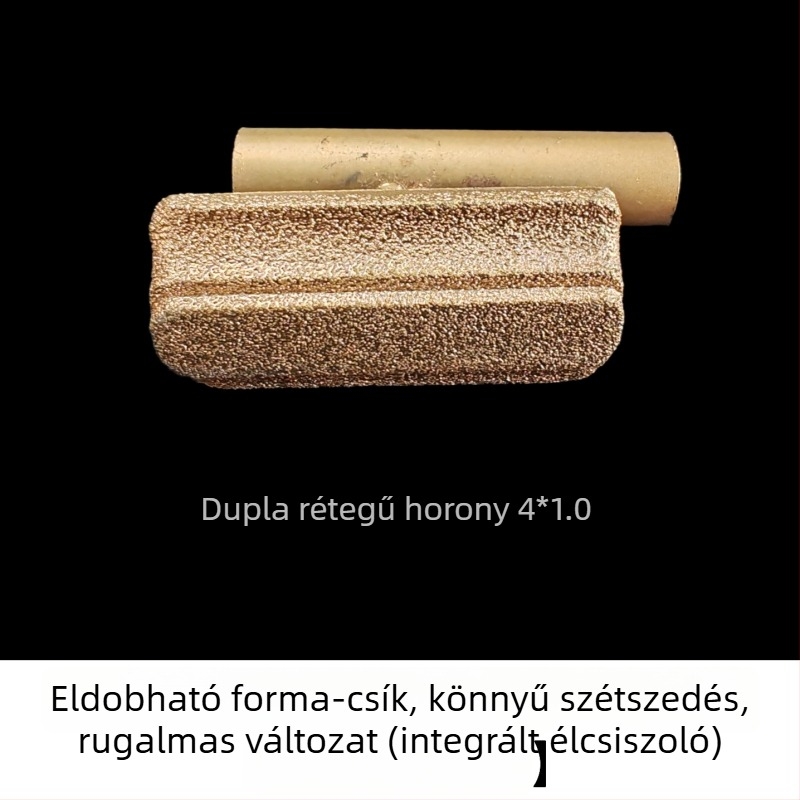 Integrált élcsiszoló külső falra, hamis kő burkolattal, íves él, mély hornyok polírozása, gyémántos élcsiszoló