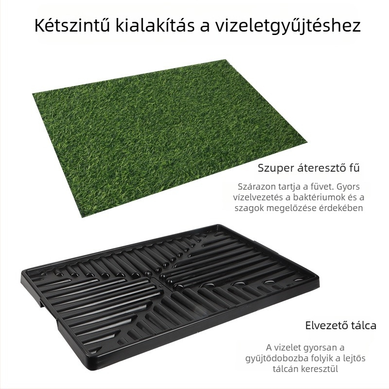Műfüves kutyatoalett - extra nagy, háromrétegű edzési alátéttel