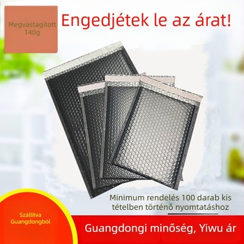 Fekete ko-extrudált filmből készült buborékos csomagoló taska, vastított, ütésálló, öntapadós, ruházatnak, kártyáknak és telefonvédőknek