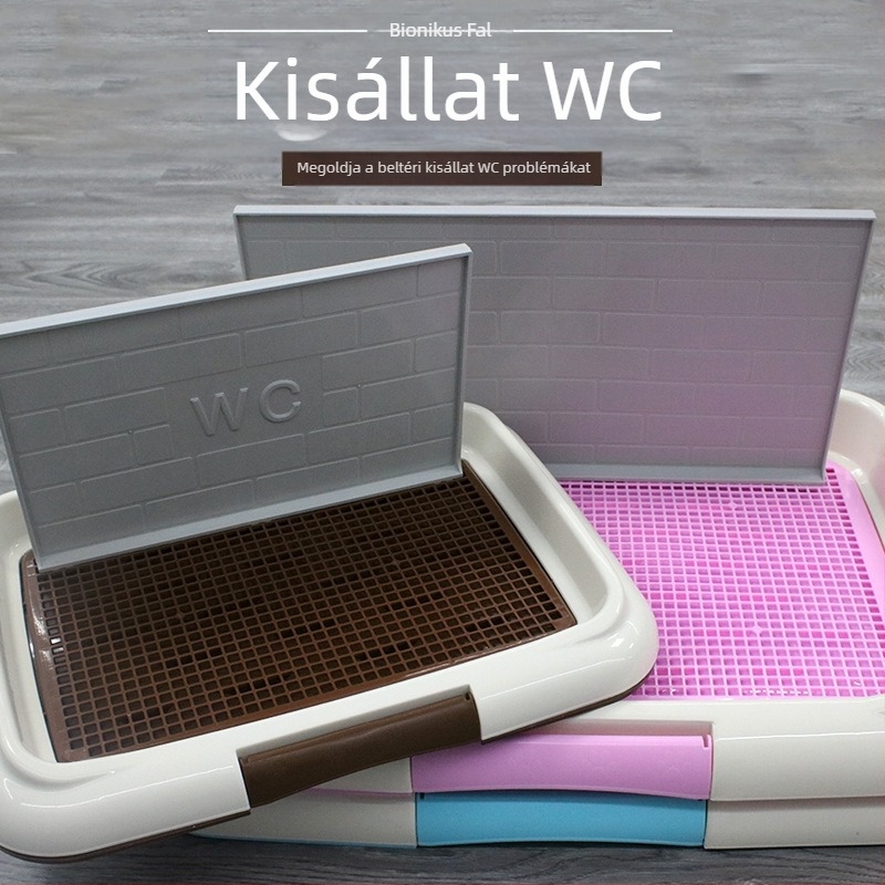 Hálós síkpaneles kisállat WC oszloppal és biomimetikus fallal, anti-splash kutyáknak