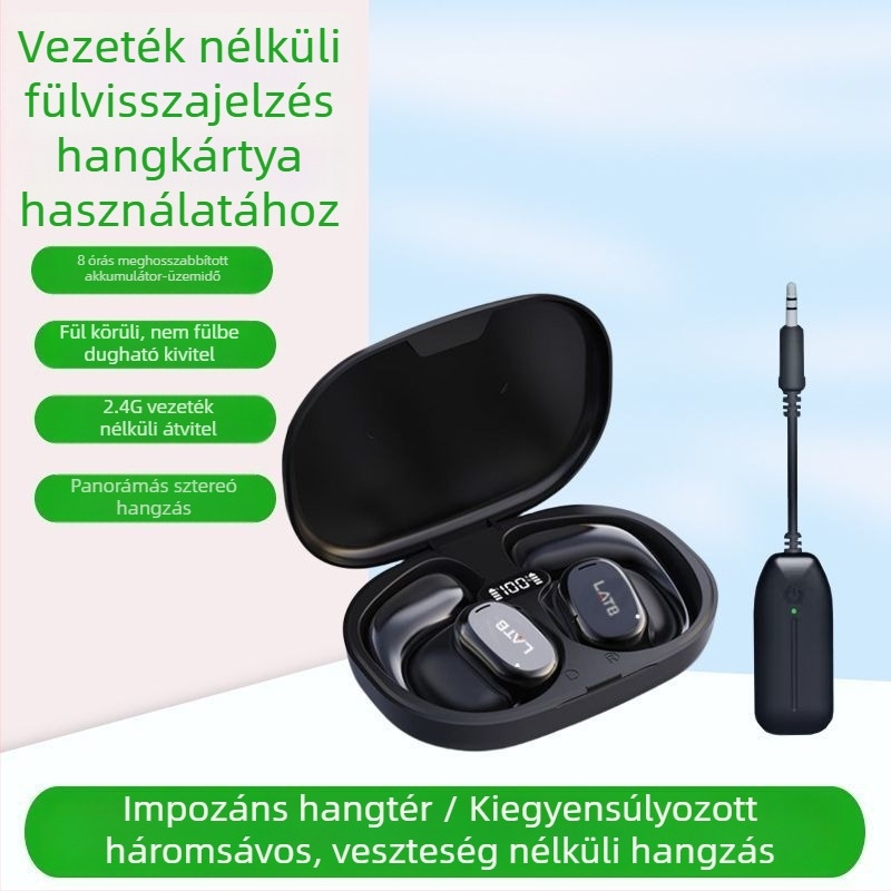 Hangkártya-kompatibil Bluetooth fejhallgató, csontvezetéses technológiával, fülre akasztó kialakítás, nem fülbe illeszkedő, hosszú üzemidő