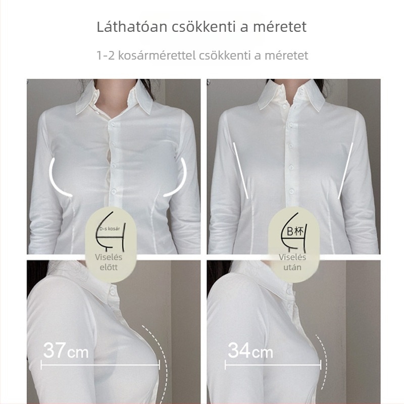 Állítható csipkés pluszméret melltartó nőknek, nyári vékony modell, push-up, anti-sag, a mellek kisebbnek tűnnek