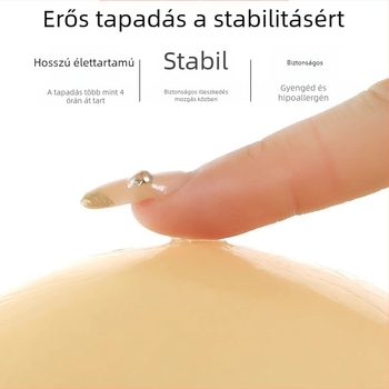 Háromszög alakú, dupla oldalú öntapadós szilikon melltartó betét, vastított változat, nők számára, légáteresztő, varrat nélküli, optikailag növeli a méretet