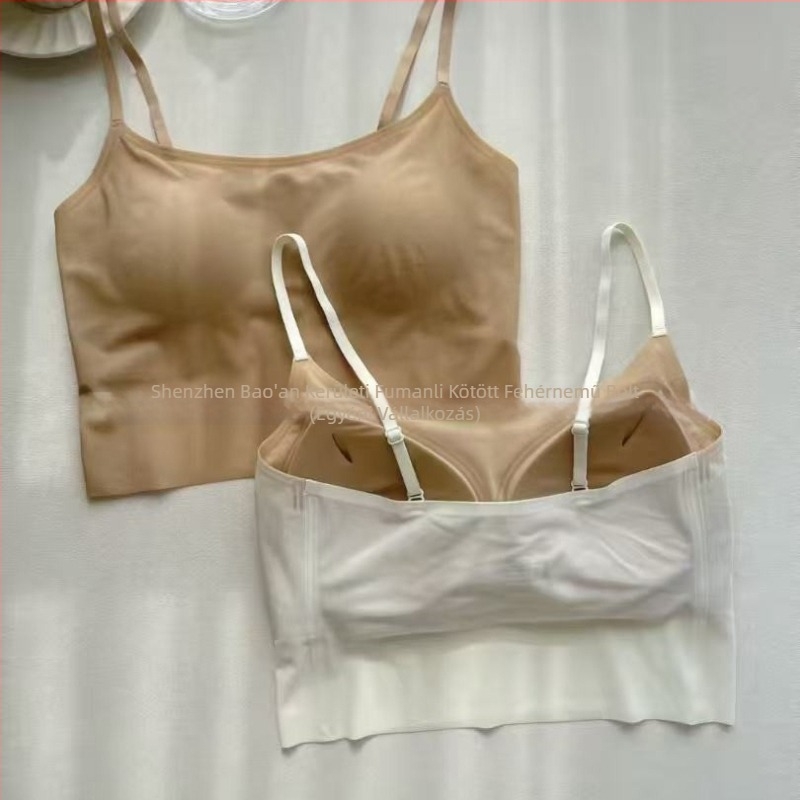 Pánt nélküli melltartó, sima háttal, vékony láthatatlan pántokkal, integrált camisole