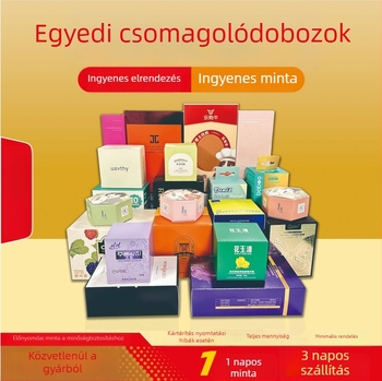 Egyedi papírdobozok fehér és ezüst kartonból, kis tételben színes nyomtatás