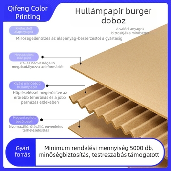 Hosszúkás hullámkarton ebédes doboz készlet élelmiszer csomagoláshoz, egyedi 250 gsm kartondoboz, ajándékdoboz