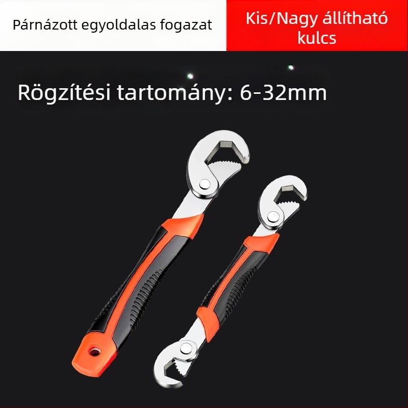 Ötvözött acélból készült univerzális, multifunkcionális, állítható nyitott végű villáskulcs