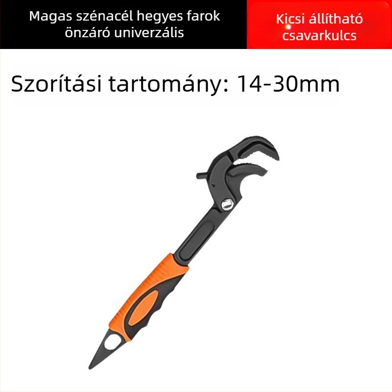 Ötvözött acélból készült univerzális, multifunkcionális, állítható nyitott végű villáskulcs