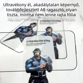 Gorilla Edge-to-Edge edzett üveg kijelzővédő iPhone 16/15 Pro-hoz, Anti-Peeping, Anti-Fall