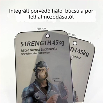 Gorilla Edge-to-Edge edzett üveg kijelzővédő iPhone 16/15 Pro-hoz, Anti-Peeping, Anti-Fall
