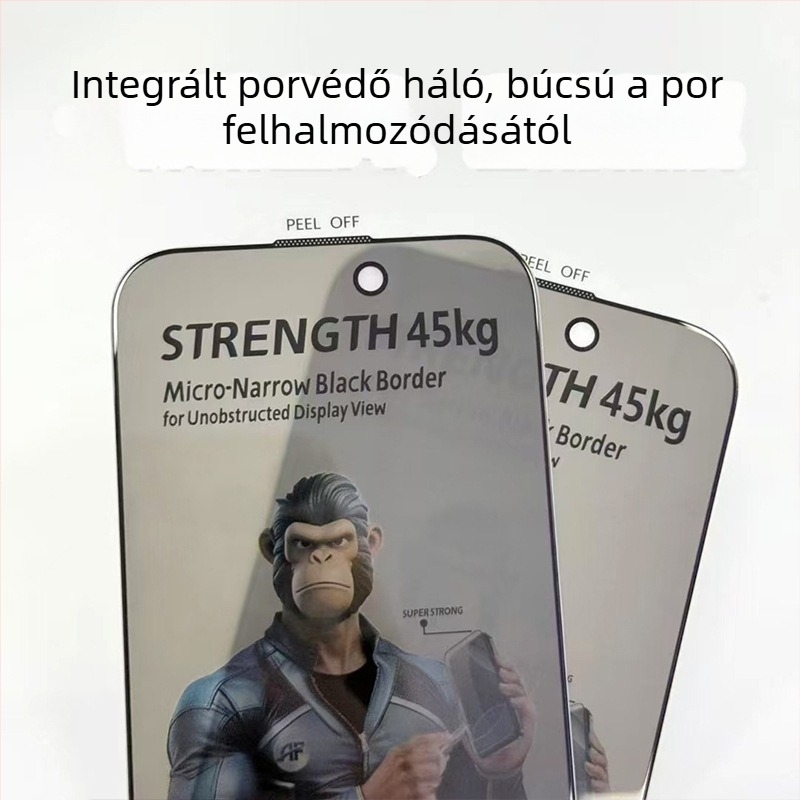 Gorilla Edge-to-Edge edzett üveg kijelzővédő iPhone 16/15 Pro-hoz, Anti-Peeping, Anti-Fall