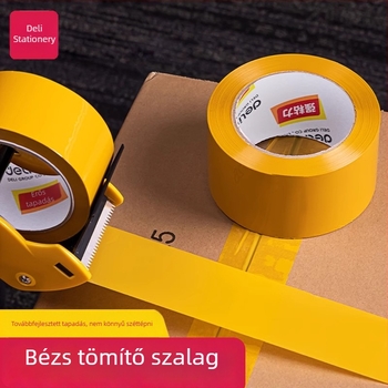 Deli bézs lezáró ragasztószalag, nagy tapadási erővel, 6,0 cm széles, 60/100 m hosszú, BOPP anyag