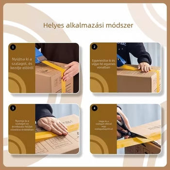 Deli bézs lezáró ragasztószalag, nagy tapadási erővel, 6,0 cm széles, 60/100 m hosszú, BOPP anyag
