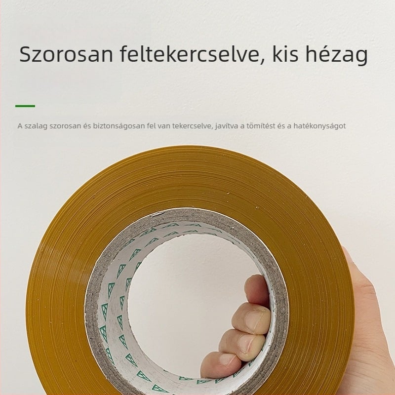Átlátszó csomagoló szalag, széles tekercs, erős tapadással, ideális csomagoláshoz