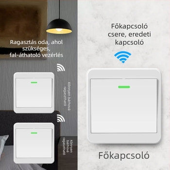 Vezeték nélküli távvezérlésű kapcsoló, kétcsatornás panel a háztartási világításhoz, 220V intelligens vezérlő