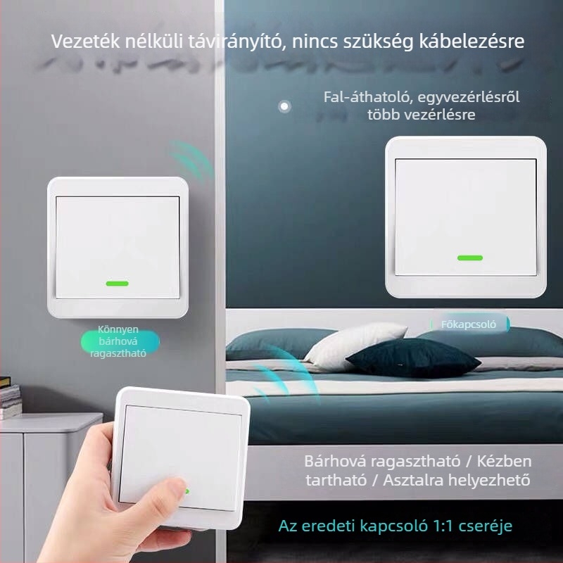 Vezeték nélküli távvezérlésű kapcsoló, kétcsatornás panel a háztartási világításhoz, 220V intelligens vezérlő