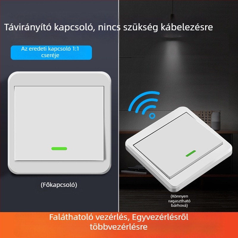 Vezeték nélküli távvezérlésű kapcsoló, kétcsatornás panel a háztartási világításhoz, 220V intelligens vezérlő