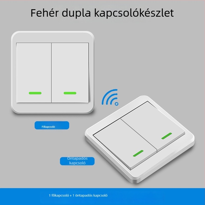 Vezeték nélküli távvezérlésű kapcsoló, kétcsatornás panel a háztartási világításhoz, 220V intelligens vezérlő