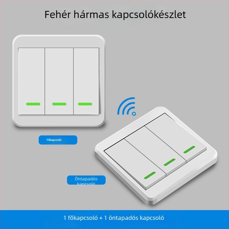 Vezeték nélküli távvezérlésű kapcsoló, kétcsatornás panel a háztartási világításhoz, 220V intelligens vezérlő