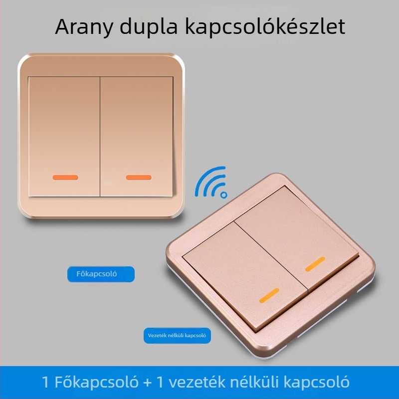 Vezeték nélküli távvezérlésű kapcsoló, kétcsatornás panel a háztartási világításhoz, 220V intelligens vezérlő