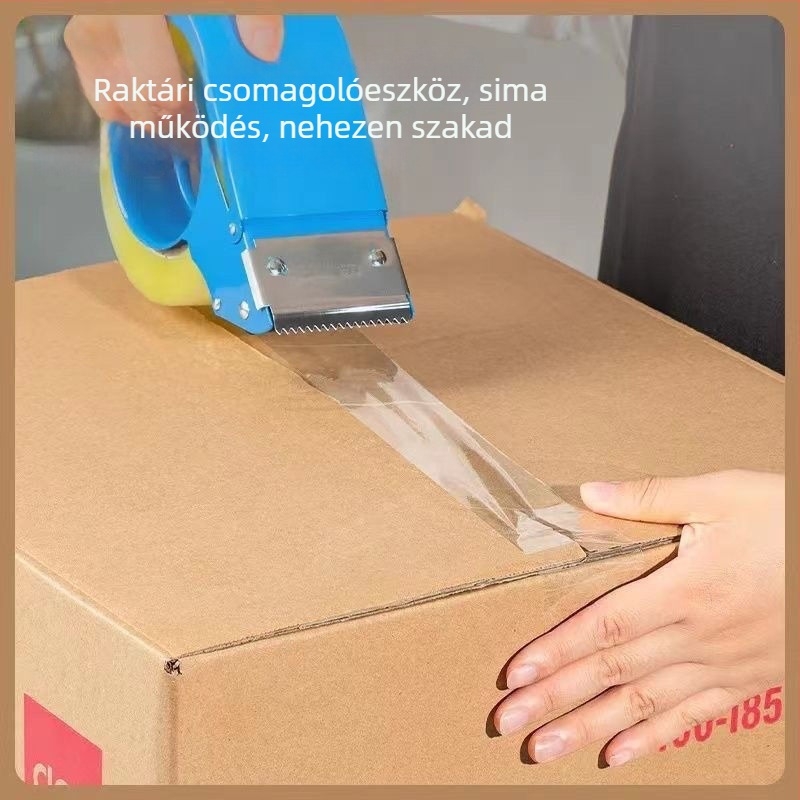 Átlátszó csomagoló szalag, szélesség 4,5 cm vagy 4,2 cm, magas viszkozitású PP ragasztószalag, hosszok 34 m / 102 m / 170 m.