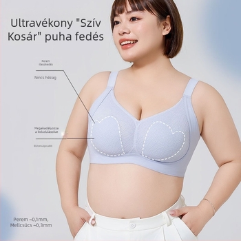 L2 Plus Size melltartó varrás nélküli, oldalsó tartással és emeléssel, 3/4 kosár