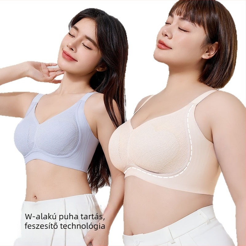 L2 Plus Size melltartó varrás nélküli, oldalsó tartással és emeléssel, 3/4 kosár