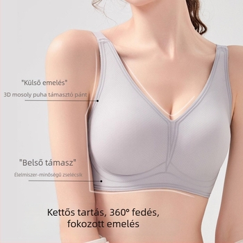 Vezeték nélküli, sima modal anyagú melltartó, plusz méret, vékony formázott kosarak, lélegző, sima hátsó