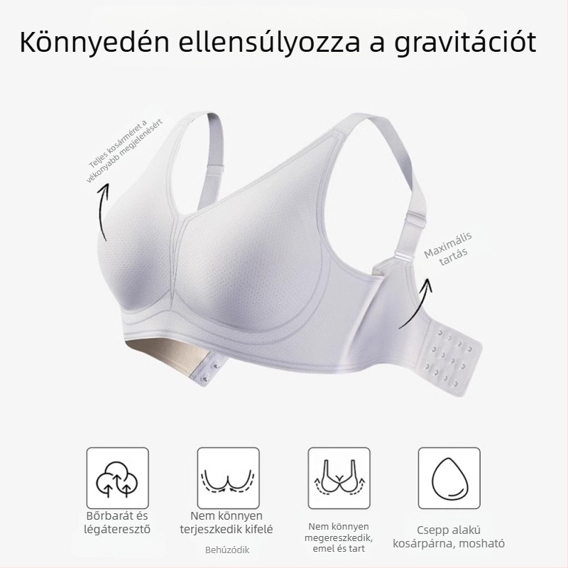 Vezeték nélküli, sima modal anyagú melltartó, plusz méret, vékony formázott kosarak, lélegző, sima hátsó