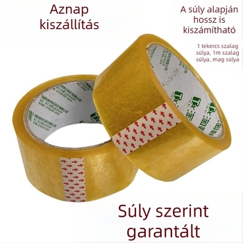 Átlátszó csomagoló szalag, 45 mm × 42 m, 53 mm, OPP film, erős tapadás